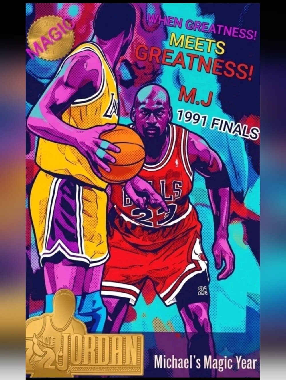 NEW! MICHAEL JORDAN BULLS 8.5x11 ULTRA GLOSSY COLOR ART FULL PAGE CREATED POSTER